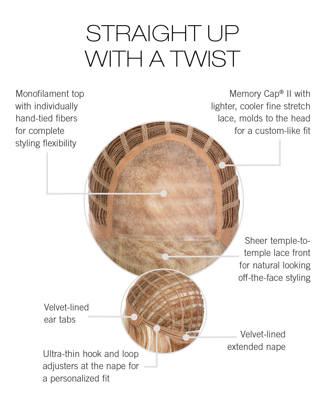 Straight Up With A Twist Elite Wig by Raquel Welch | Heat Friendly Synthetic (Hand Tied)