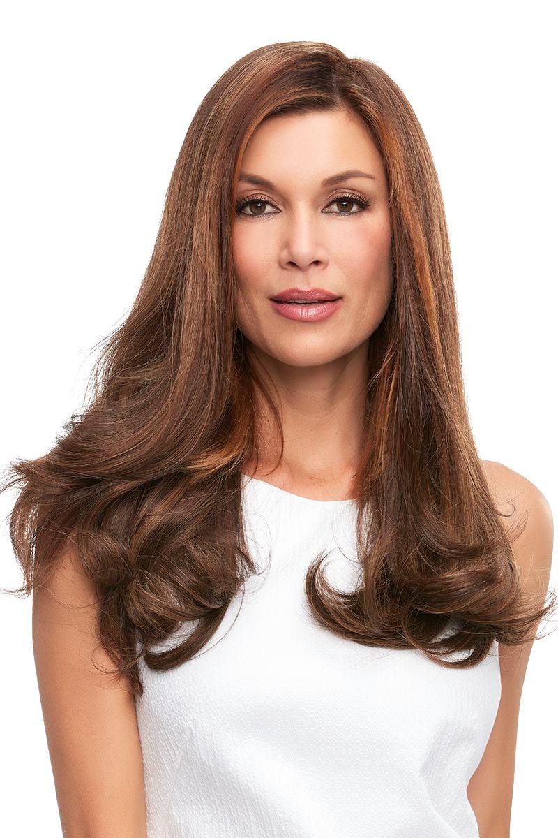 Top Full 18" HH (Renau Colors) Hairpiece by easiHair |Human Hair (Monofilament Base) - Ultimate Looks