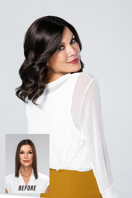 Top Coverage Wavy 12" Hair Addition by Jon Renau | Synthetic Hair Topper (Mono Top)