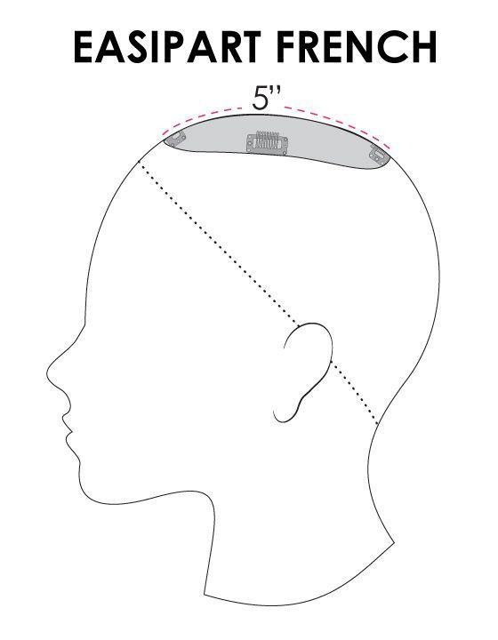 EasiPart French 8" HH (Renau Colors) Hairpiece by easiHair |Human Hair (French Drawn Base) - Ultimate Looks