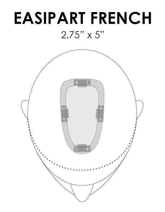 EasiPart French 8" HH (Renau Colors) Hairpiece by easiHair |Human Hair (French Drawn Base) - Ultimate Looks