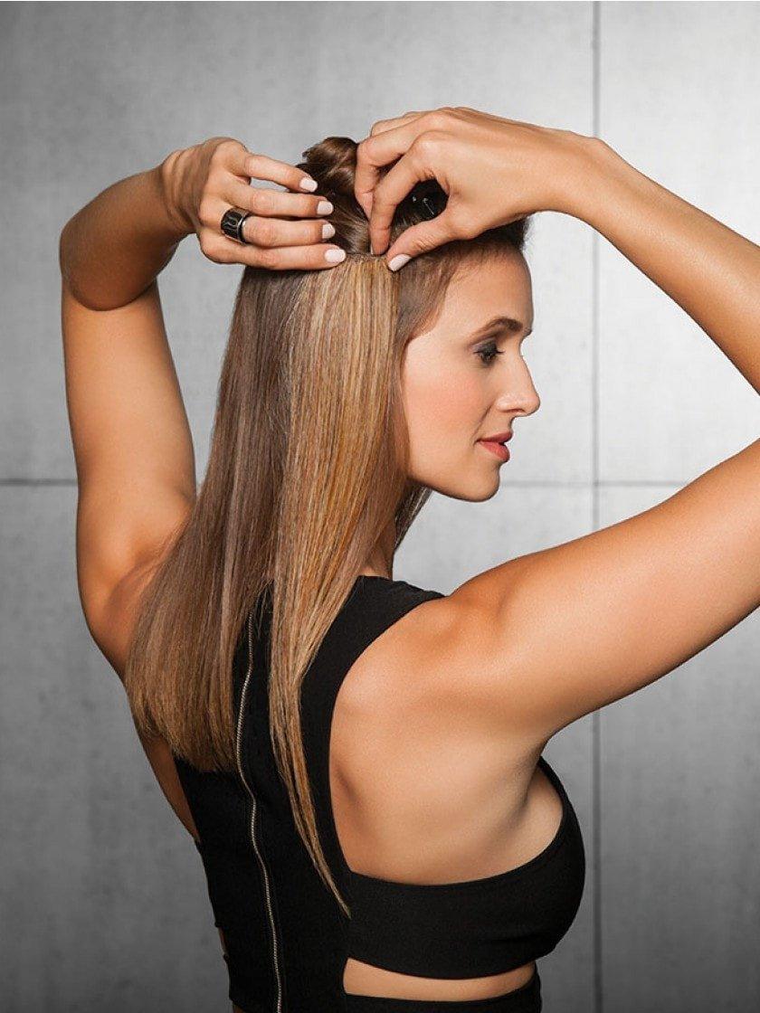 16" 8pc Straight Extension Kit Hairpiece by Hairdo | Heat Friendly Synthetic Clip In | Clearance Sale Open Box (Unworn - Like New)