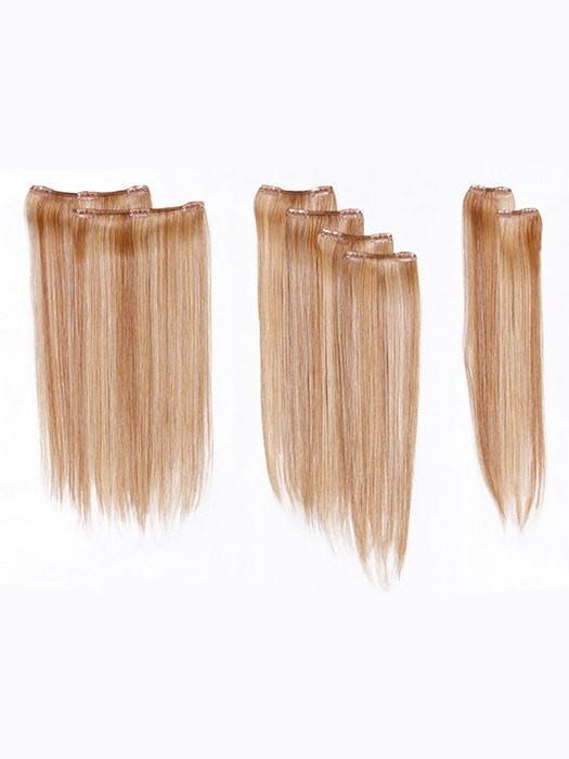 16" 8pc Straight Extension Kit Hairpiece by Hairdo | Heat Friendly Synthetic Clip In - Ultimate Looks