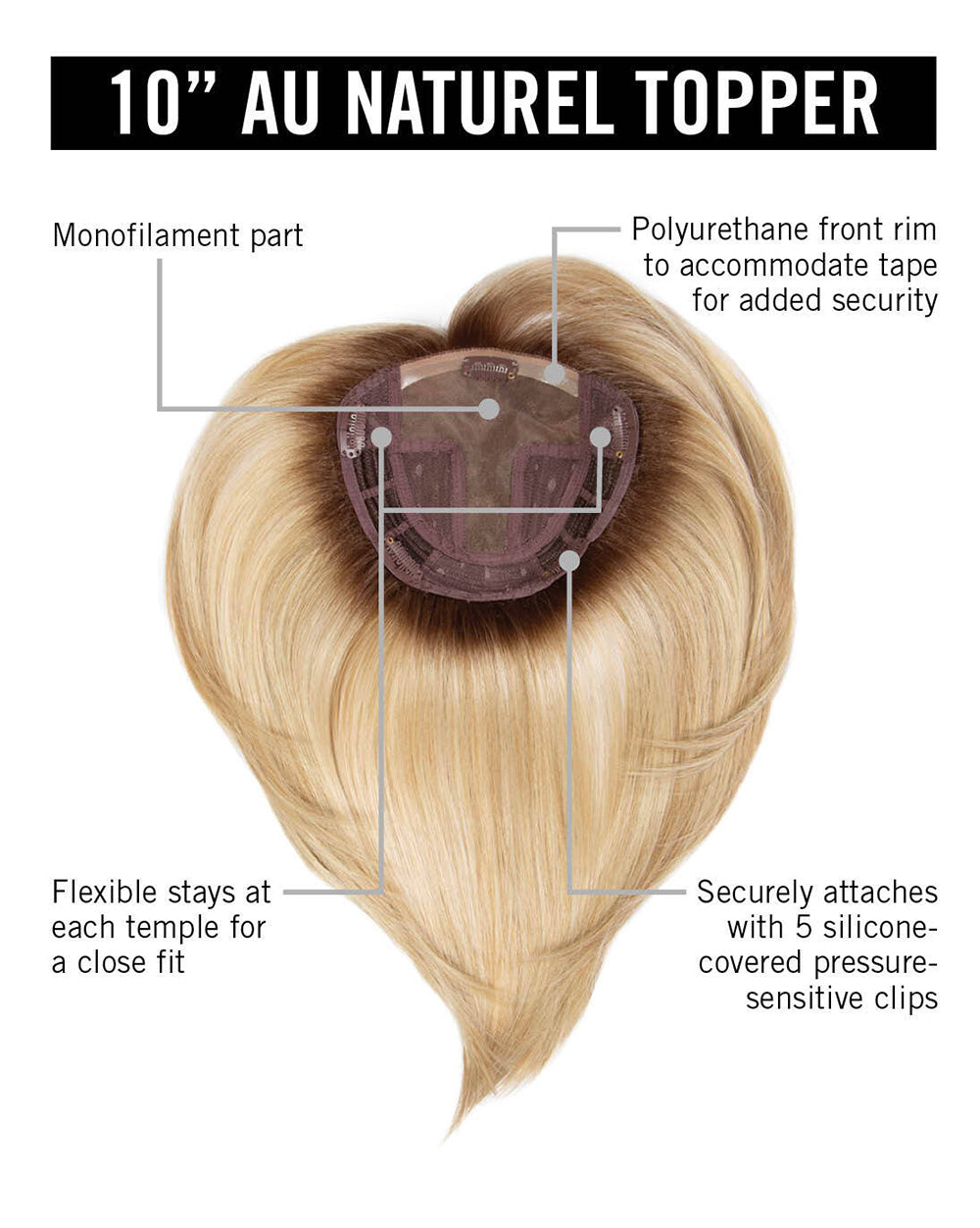 10" AU Naturel Topper by Hairdo | Heat Friendly Synthetic