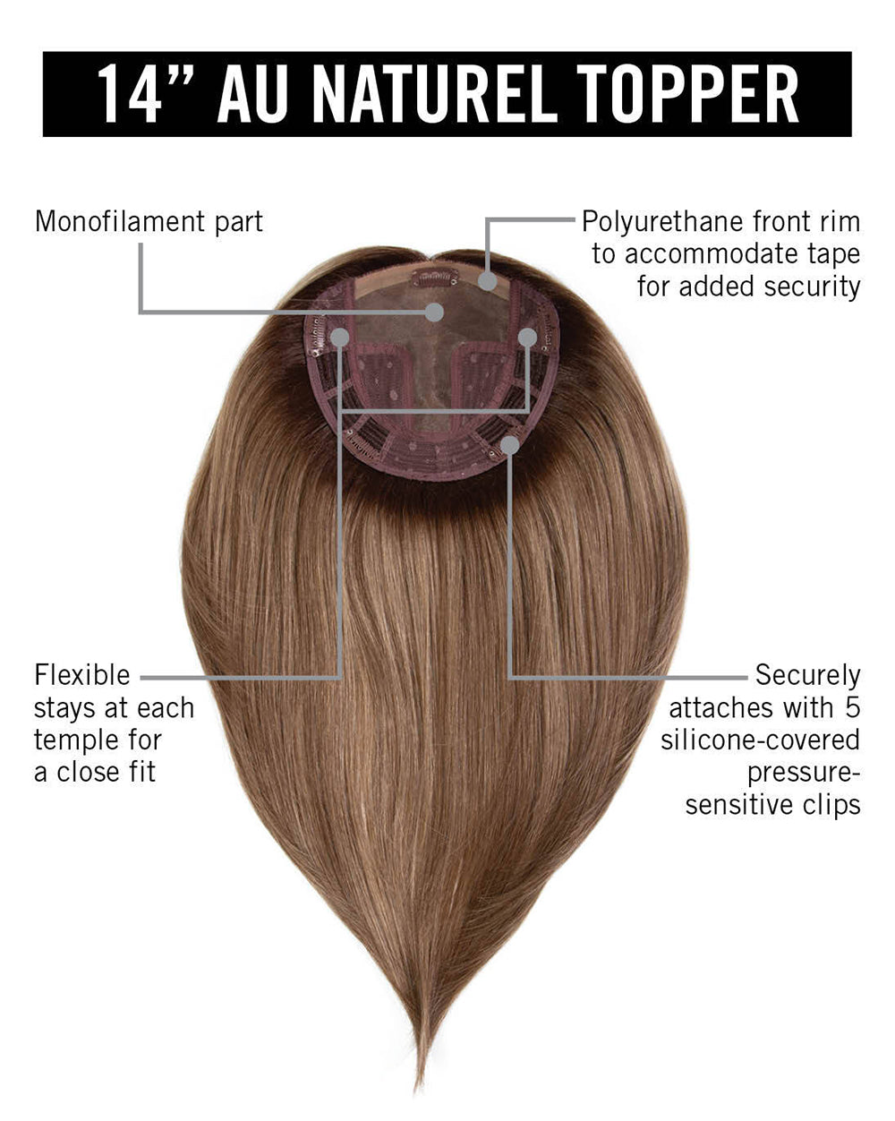 14" AU Naturel Topper by Hairdo | Heat Friendly Synthetic