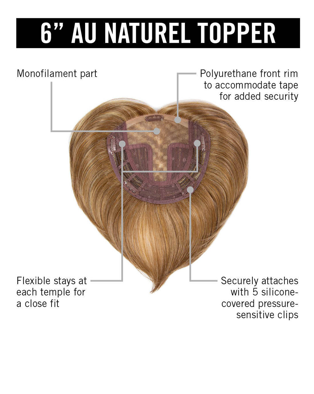 6" AU Naturel Topper by Hairdo | Heat Friendly Synthetic