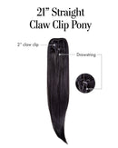 21″ Straight Claw Clip Pony by Kim Kimble | Synthetic