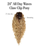 24″ All Day Waves Claw Clip Pony by Kim Kimble | Synthetic
