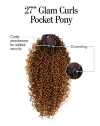 27″ Glam Curls Pocket Pony by Kim Kimble | Synthetic